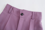 Pants With Darts  Wear Straight Pants Vintage High Waist Zipper Fly Female Trousers