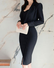 High Quality Knee Length Bodycon 2 Pieces Elegant Dress