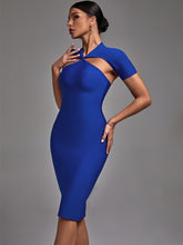 Black And Blue Bodycon Bandage Dress Elegant Sexy Midi Bodycon Bandage Dress