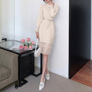 High Quality Various Colors O Neck Long Sleeve Elegant Dress