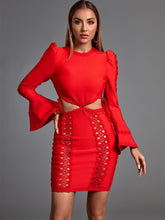 Sexy Long Bell Sleeve Bodycon Bandage Dress