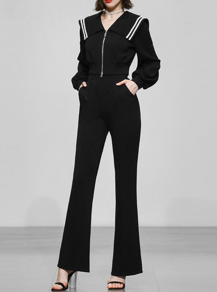 High Quality High Waist Flare Pants Long Sleeves Blouse 2 Piece Suits