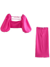 Women Lantern Sleeve Short Shirt Summer Female Solid Blouse Smock Crop Tops Elegant Streetwear LUJIA ALAN B196