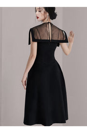 High Quality Elegant Midi Black Dress