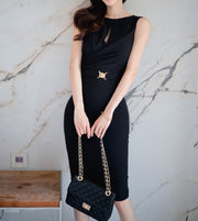 Elegant Sleeveless Bodycon Knee Length Casual Dress