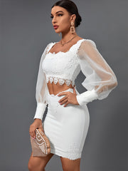 Sexy Elegant Lace Two Piece Bodycon Dress