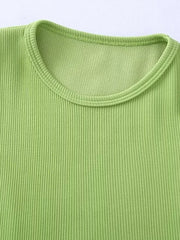 Multi-Colour Crew Neck Knit Short T-Shirt