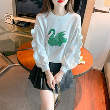 Tops Women Loose Embroidery Sweatshirt Vintage Work Casual Tops Korean Design Loose T-Shirts Female