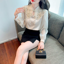 High Quality Casual Elegant 3D Embroidery Vintage Blouses