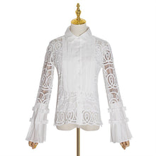 Vintage Hollow Out Perspective Lace Blouses