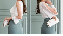 White Blouse and Skirt Women Two Pieces Set