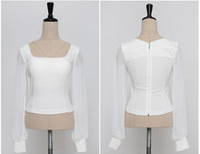 White Blouse and Skirt Women Two Pieces Set