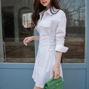 White long-sleeved dress for women