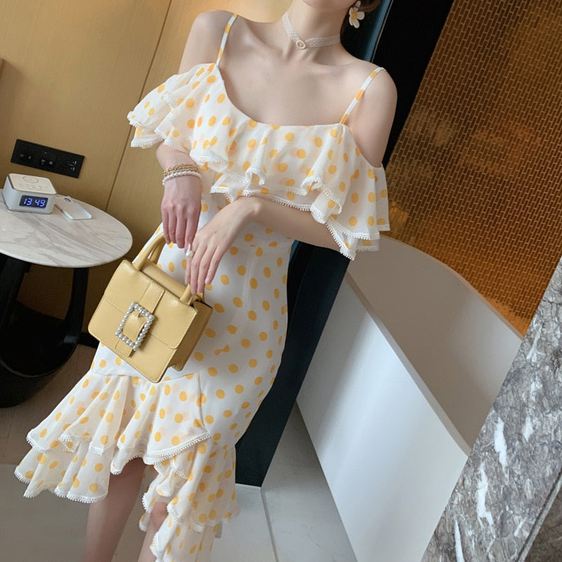 Summer Elegant Dresses  Ruffles Ladies