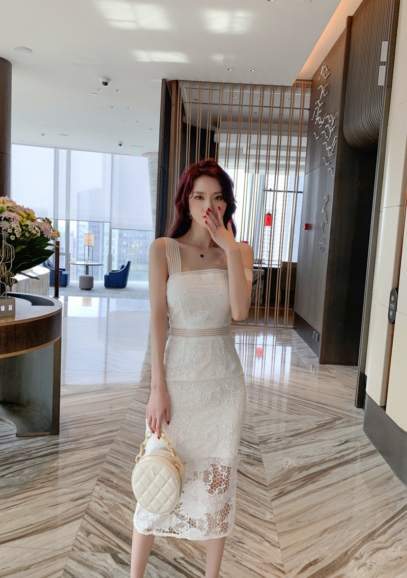 Summer Elegant Sexy Party High-end Women Dresses White Spaghetti Strap Strapless Bodycon Dress Women Lady Bandage Dress Vestidos