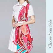 Summer Dress Women Shirt Dress Office ladies elegant Patchwork